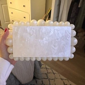 Acrylic White Bridal Clutch